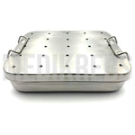 Stainless Steel Sterilization Tray w/ Perforated Lid 8'' x 6'' x 2''
