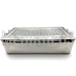 Stainless Steel Sterilization Tray w/ Perforated Lid 14'' x 8'' x 4'' (35 x 20 x 10 cm)