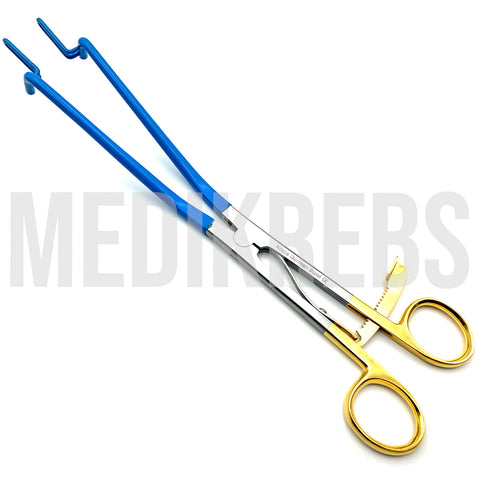Kogan Endocervical Specula Gold Handle, blue Teflon tip 24 cm
