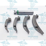 Macintosh Integra Fiber Optic Laryngoscope with 4 Blades & Metal Body Surgical Instruments