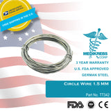 Medikrebs Circle Wire 1.5 mm Diameter 10 Meters Long German Steel