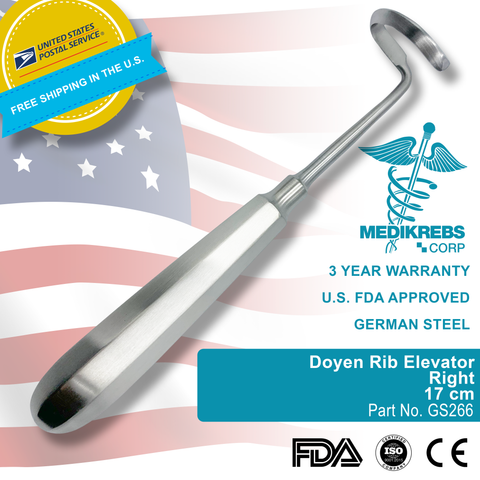 Doyen Rib Elevator Right 17 cm Surgical Instruments