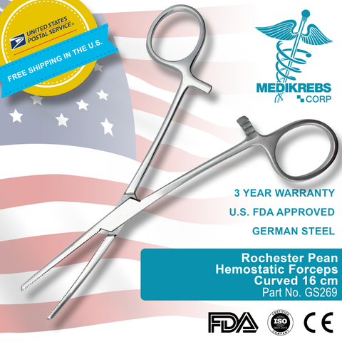 rochester-pean-hemostatic-forceps-curved-16-cm-surgical-instruments-Medikrebs