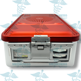 Aluminum Sterilization Tray Case with Double Filter Holder 18" x 11" x 5" (46 x 28 x 13 cm) Surgical Instruments