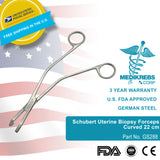 Schubert Uterine Biopsy Forceps Curved 22 cm Surgical Instruments