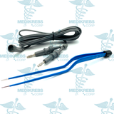 Bipolar Bayonet Forceps 1 mm, 1.5 mm x 20 cm w/ Cables (2 pcs)