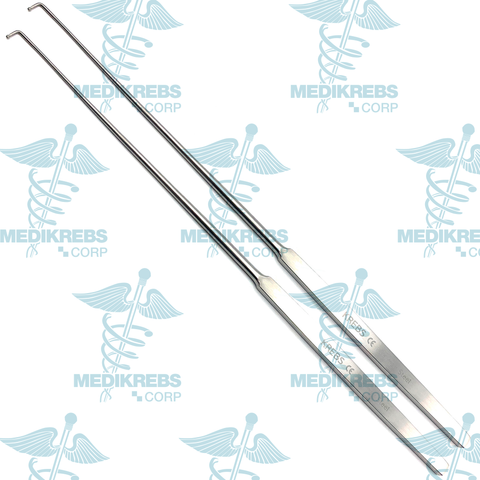 2 Pcs Dandy Nerve Hook 1 mm, 2 mm x 23 cm 90 Degree Round Tip