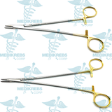 2 Pcs DeBakey Needle Holder w/ Tungsten Carbide 22 cm, 26 cm