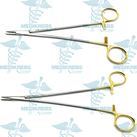 2 Pcs DeBakey Needle Holder w/ Tungsten Carbide 22 cm, 26 cm