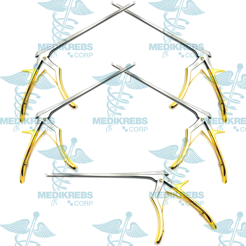 5 pcs Kerrison Punch Rongeur 40 Degree Forward Up Cutting 1 mm - 5 mm x 22 cm
