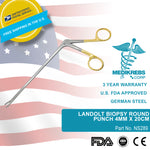 Landolt Biopsy Round Punch 4mm - 20cm Length Gold Handle OR Grade