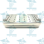 Stainless- Steel- Sterilization- Tray- 8'' x 4" x 1.5'' (20 x 10 x 4 cm)-Medikrebs