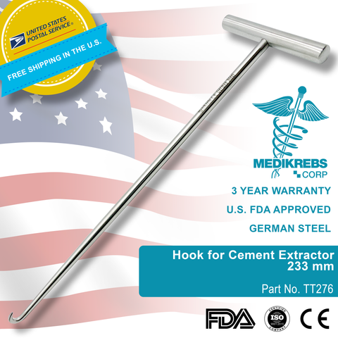 Hook for Cement Extractor 233 mm Surgical Instruments