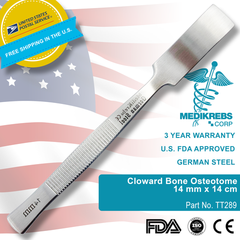 Cloward Bone Osteotome 14 mm x 14 cm Surgical Orthopedic Instruments