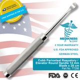 Cobb Periosteal Raspatory / Elevator Round Handle 14 mm Blade x 28 cm Surgical
