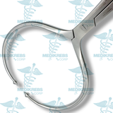 Pelvic Forceps maximum open 16 cm x 38 cm length with pointed balls tip Surgical